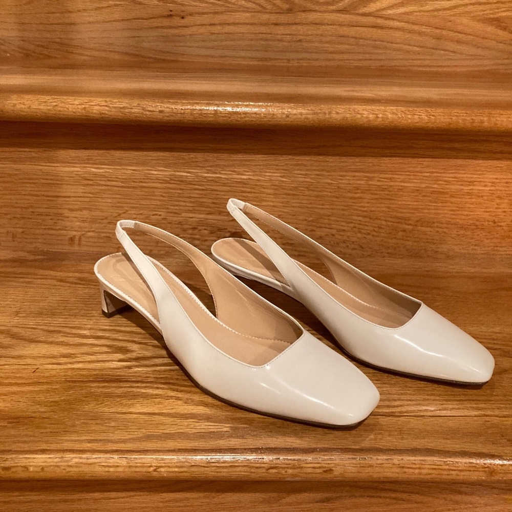 J. Crew Layla Slingback heels in Leather